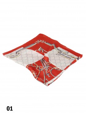 Vintage Style Belt Print Fashion Square Scarf